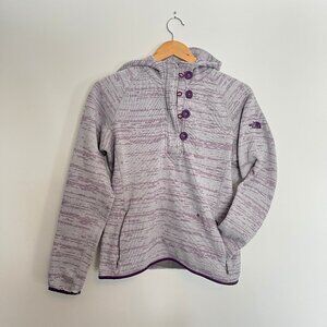 North Face. Hooded Sweater. Grey and Purple Color. Size L (Fits M). Womens.
